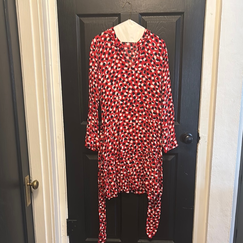 Stylish Red and Black Polka Dot Dress